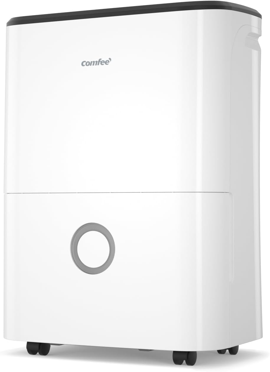 Comfee MDDF-20DEN7 Deshumidificador 20 L al día - Cobertura de hasta 40 m2 y 100 m3 - Depósito de 3 L y temporizador - Uso residencial en negro y blanco-Mavoraadecor