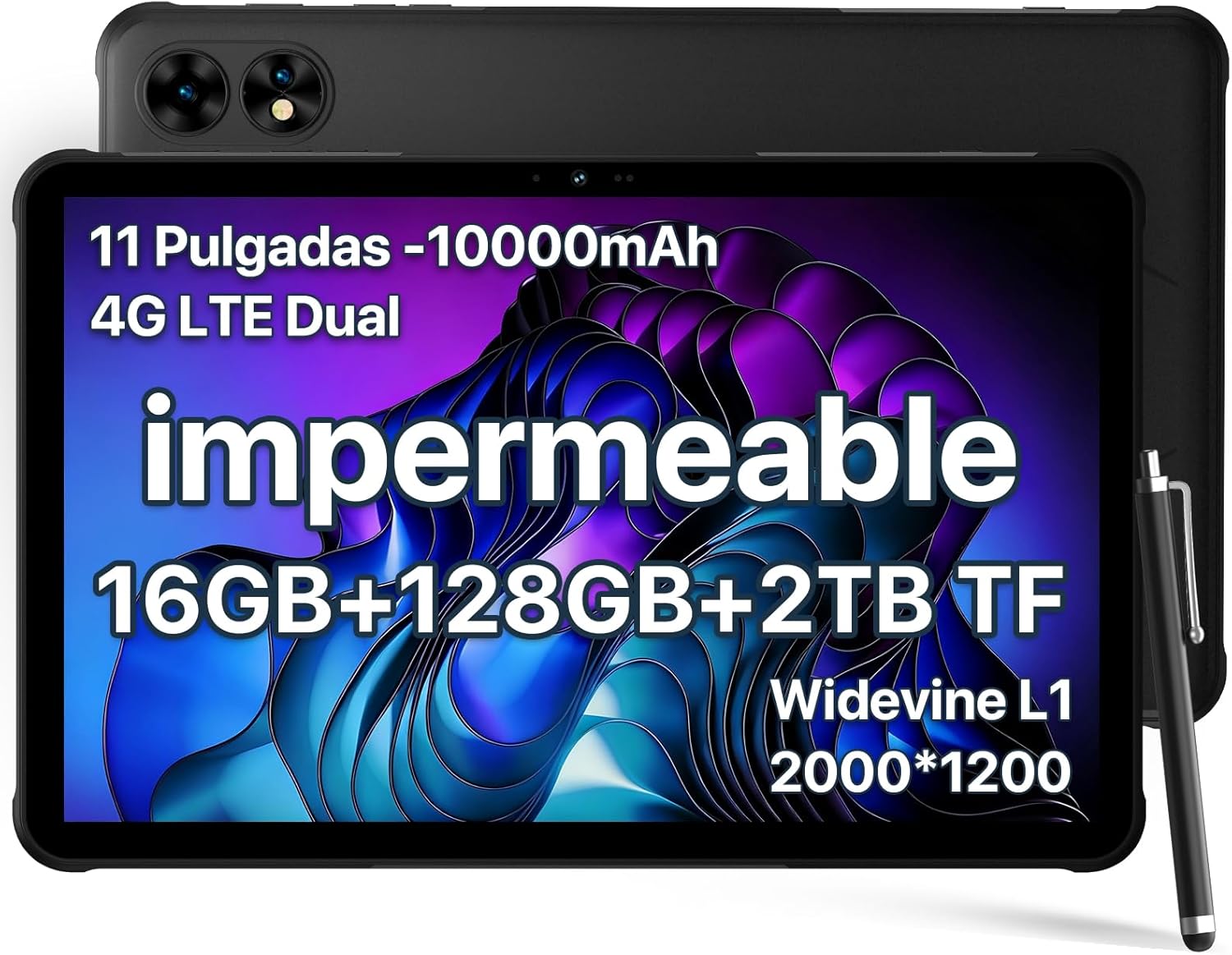 UMIDIGI Active T1 tablet resistente de 11 pulgadas - 16 GB RAM y 128 GB ampliables a 2 TB - Pantalla 2000 x 1200 - Android 13 con SIM y batería de 10000 mAh-Mavoraadecor