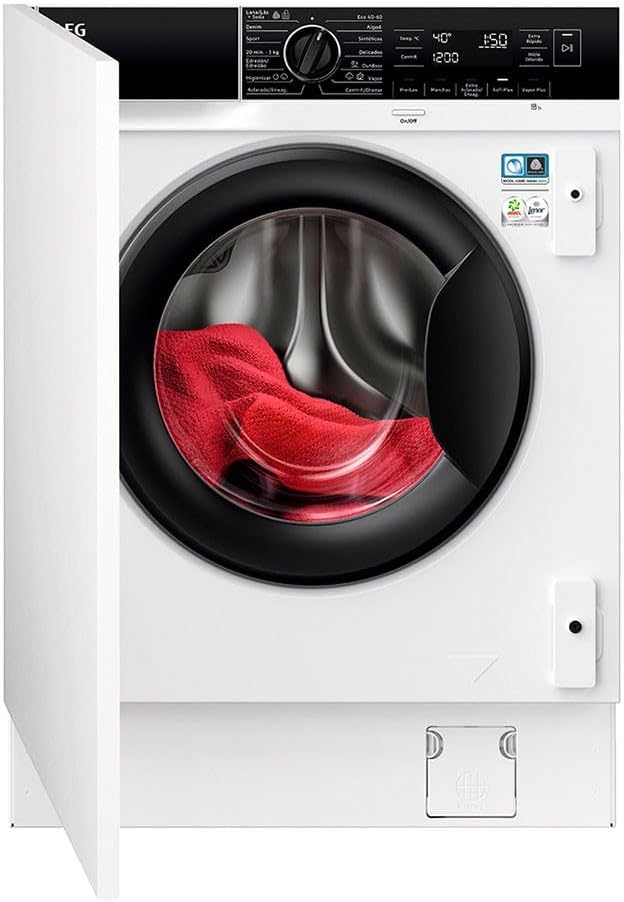 AEG LFN8E8436C lavadora integrable de 8 kg - Motor Inverter y 1400 rpm - ProSteam ÖKOMIX y ProSense - WiFi Display XL y clase energética A-Mavoraadecor