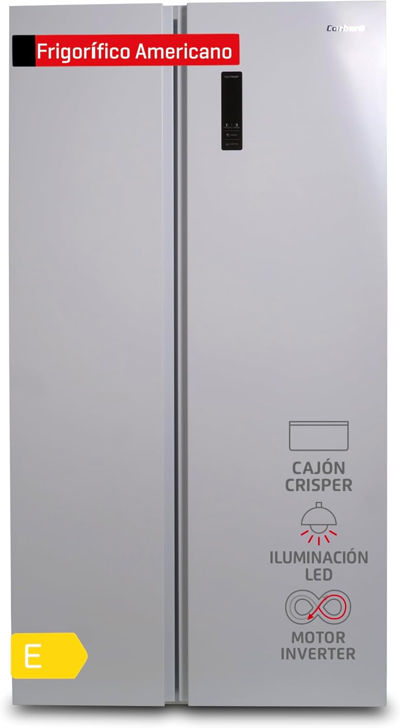 Corberó CFSBSH730NFW frigorífico americano - Capacidad de 442 litros y congelador de 151 litros - No Frost con Inverter - Display exterior y función ECO-Mavoraadecor