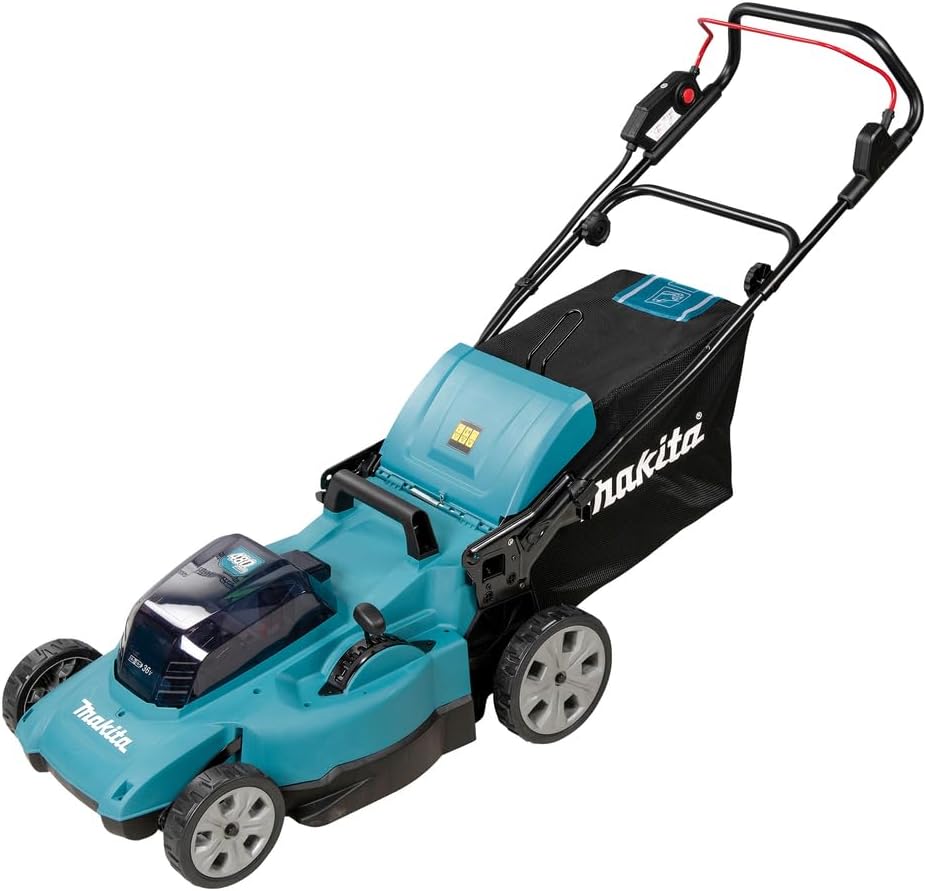Makita DLM480Z cortacésped de batería - Sistema LXT de 36 V con dos baterías de 18 V - Ancho de corte de 48 cm - Modelo sin baterías ni cargador-Mavoraadecor