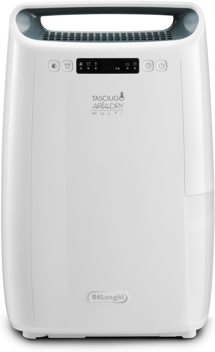 DeLonghi Tasciugo AriaDry Multi DEXD214RF Deshumidificador 16 L al día - Filtración 3-Action y tres velocidades - Depósito de 2,1 L - Secado de ropa y diseño portátil-Mavoraadecor