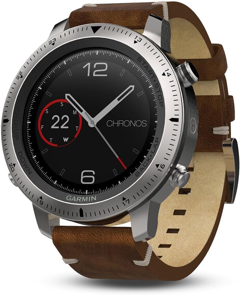 Garmin Fenix Chronos reloj multideporte - GPS integrado y pantalla de 1,2 pulgadas - Correa de cuero - Bluetooth con batería de 180 mAh-Mavoraadecor