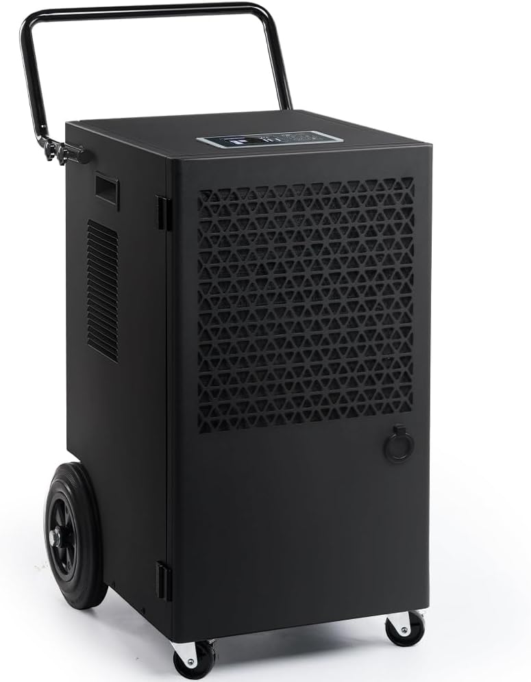iOCHOW Deshumidificador industrial 70 L al día - Para superficies de hasta 200 m2 y 500 m3 - Depósito de 5,5 L - Pantalla digital y temporizador 24 h-Mavoraadecor