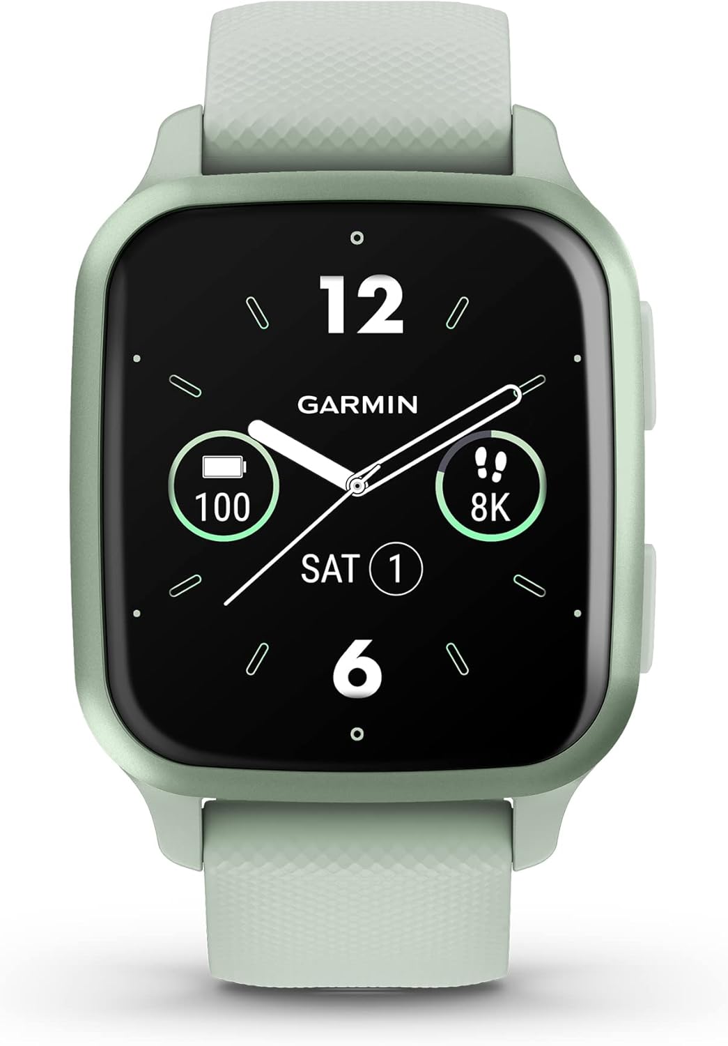 Garmin Venu Sq 2 Smartwatch GPS - Pantalla AMOLED rectangular de 1.41 pulgadas - Seguimiento de salud durante todo el día - Batería de larga duración en menta-Mavoraadecor