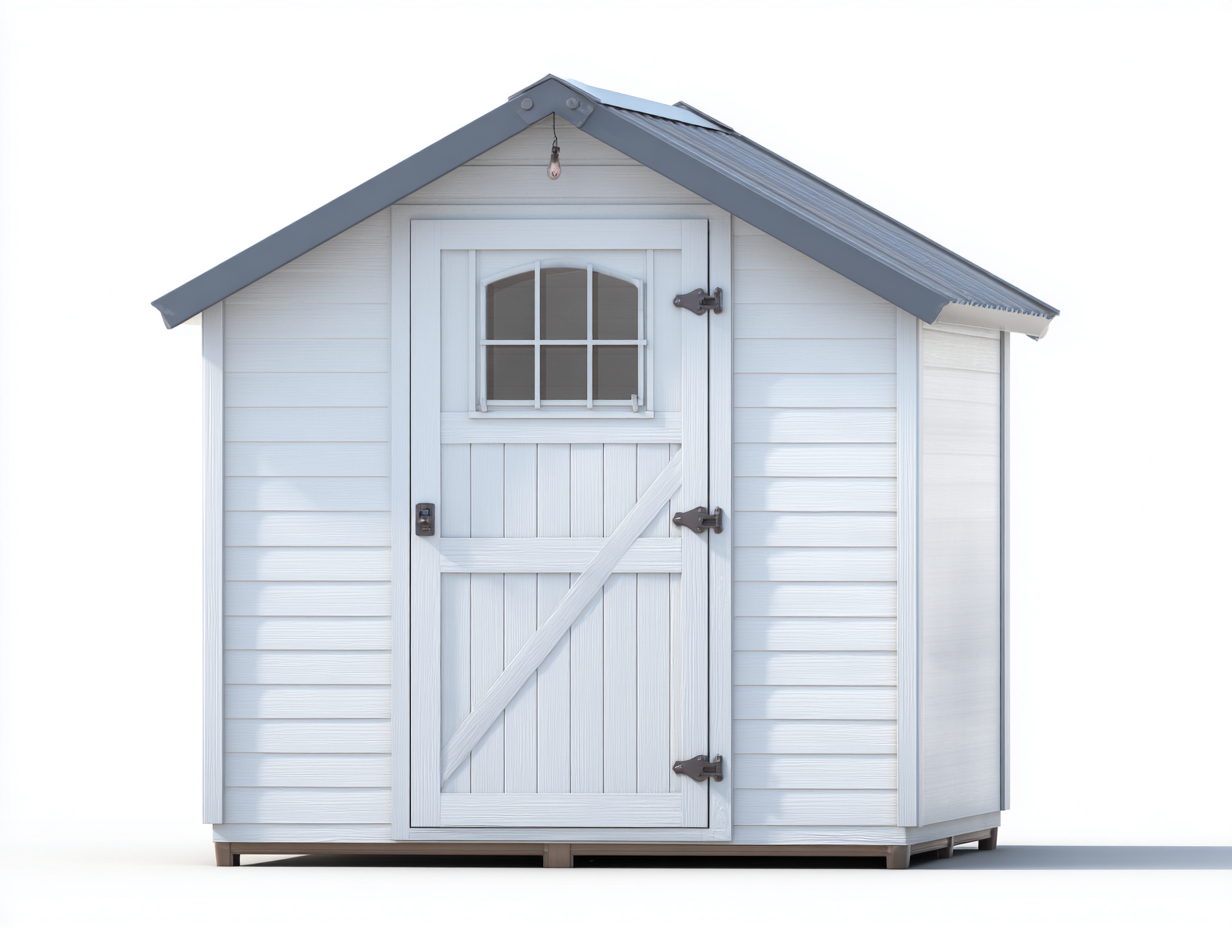 Casetas de jardín madera 180x120x200 cm - blanco-gris - con puerta y ventana - diseño moderno-Mavoraadecor
