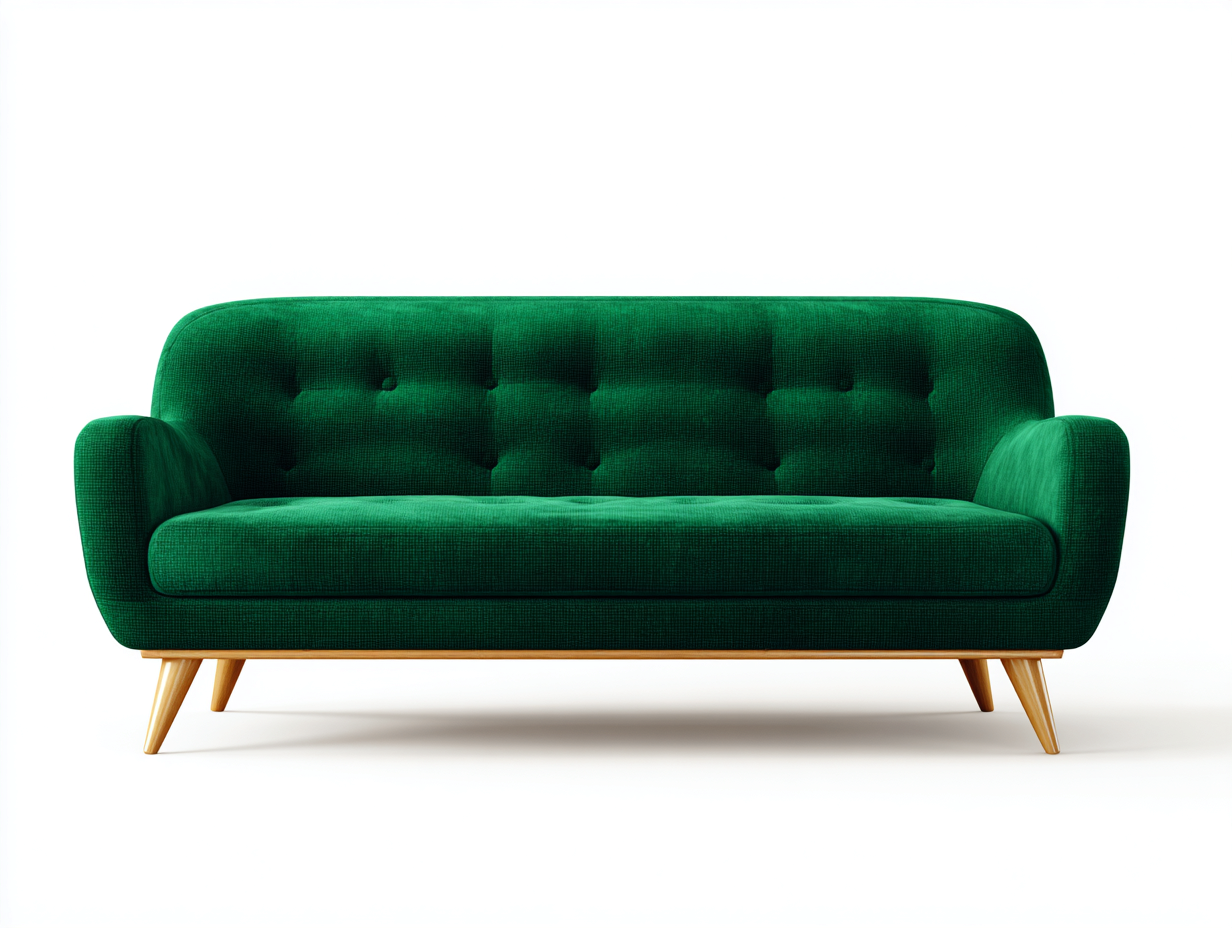 Sofás 3 plazas tela 210x85x85 cm - verde - tapizado acolchado - diseño moderno-Mavoraadecor