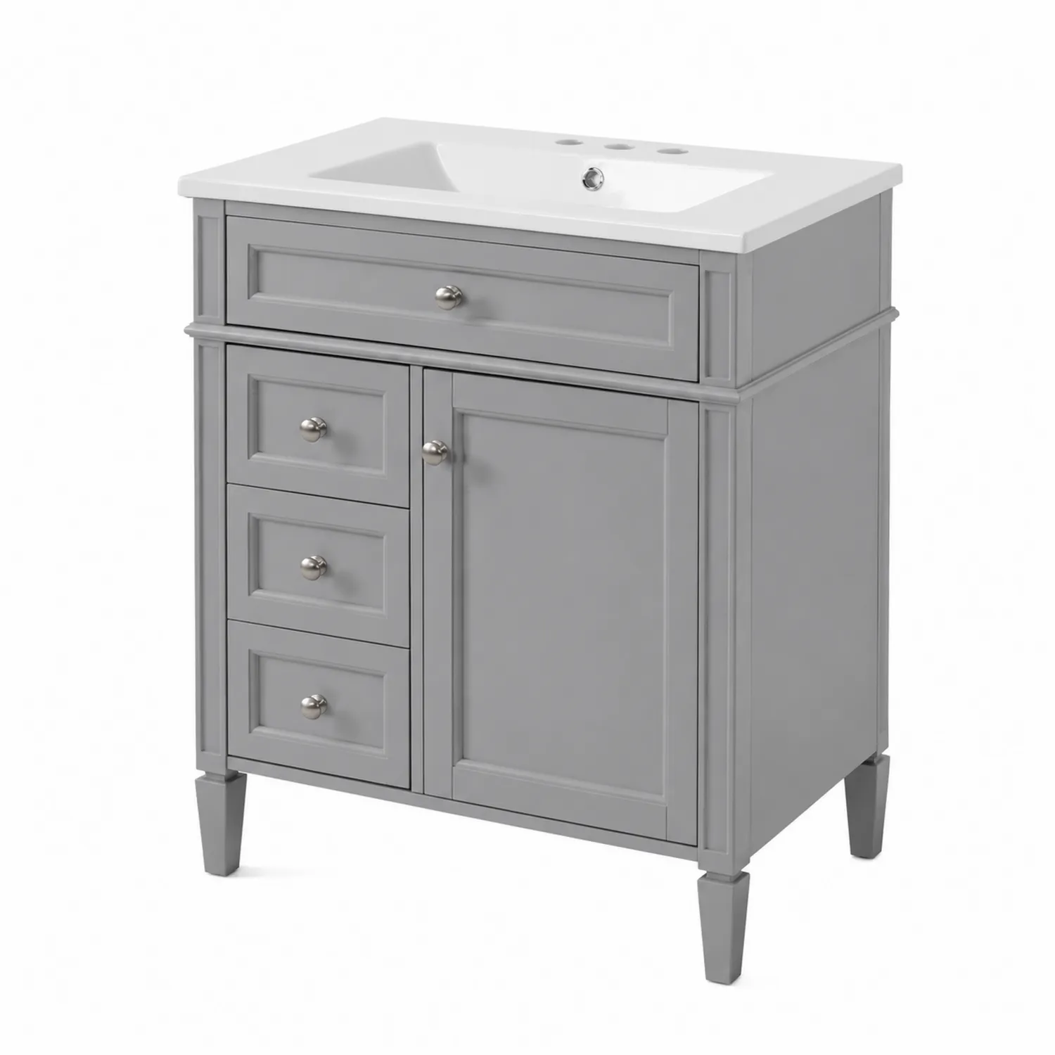 Mobile bagno sottolavabo in legno e ceramica Grigio 60 cm