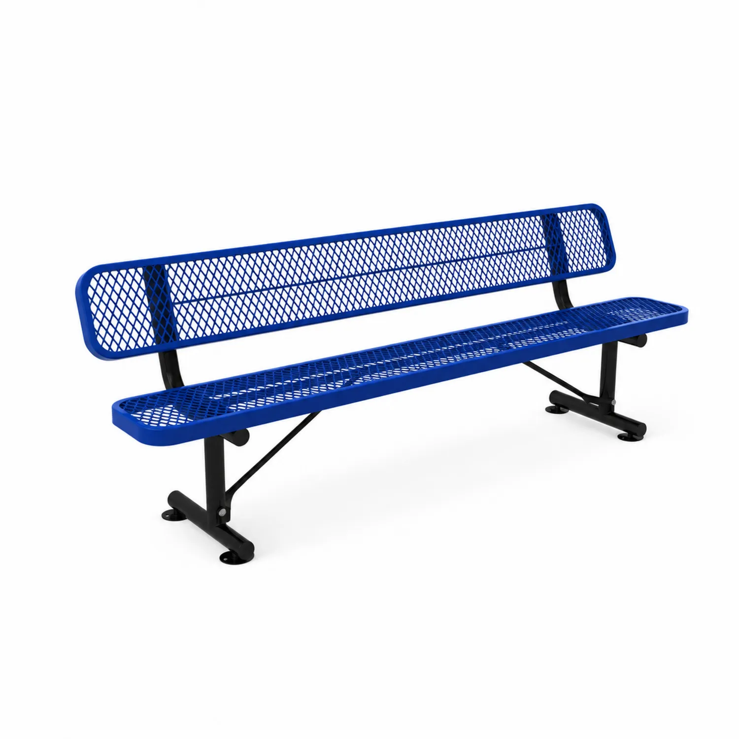 Panchina in metallo blu per esterni