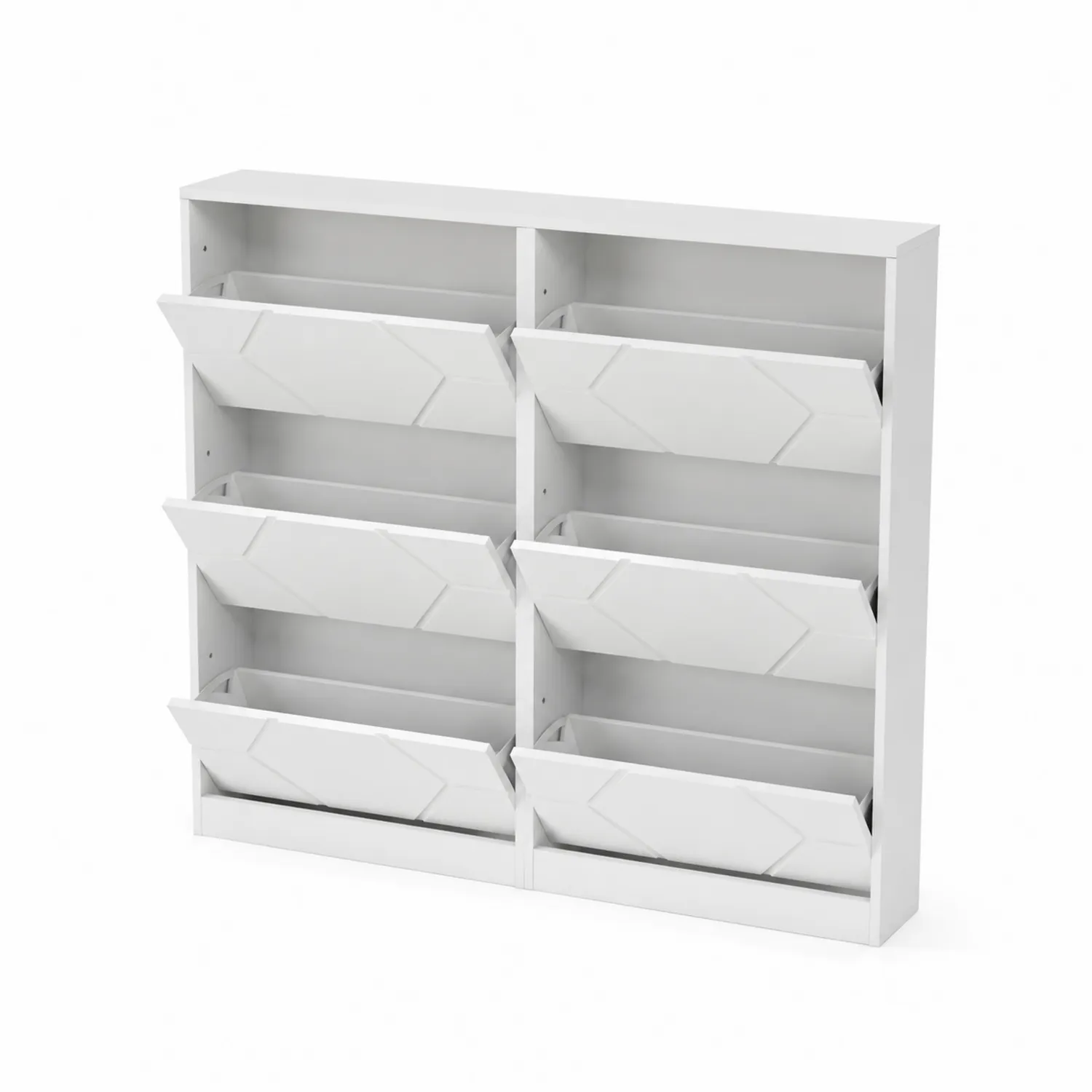 Scarpiera a 6 Ripiani Bianco in MDF 134x25x100 cm