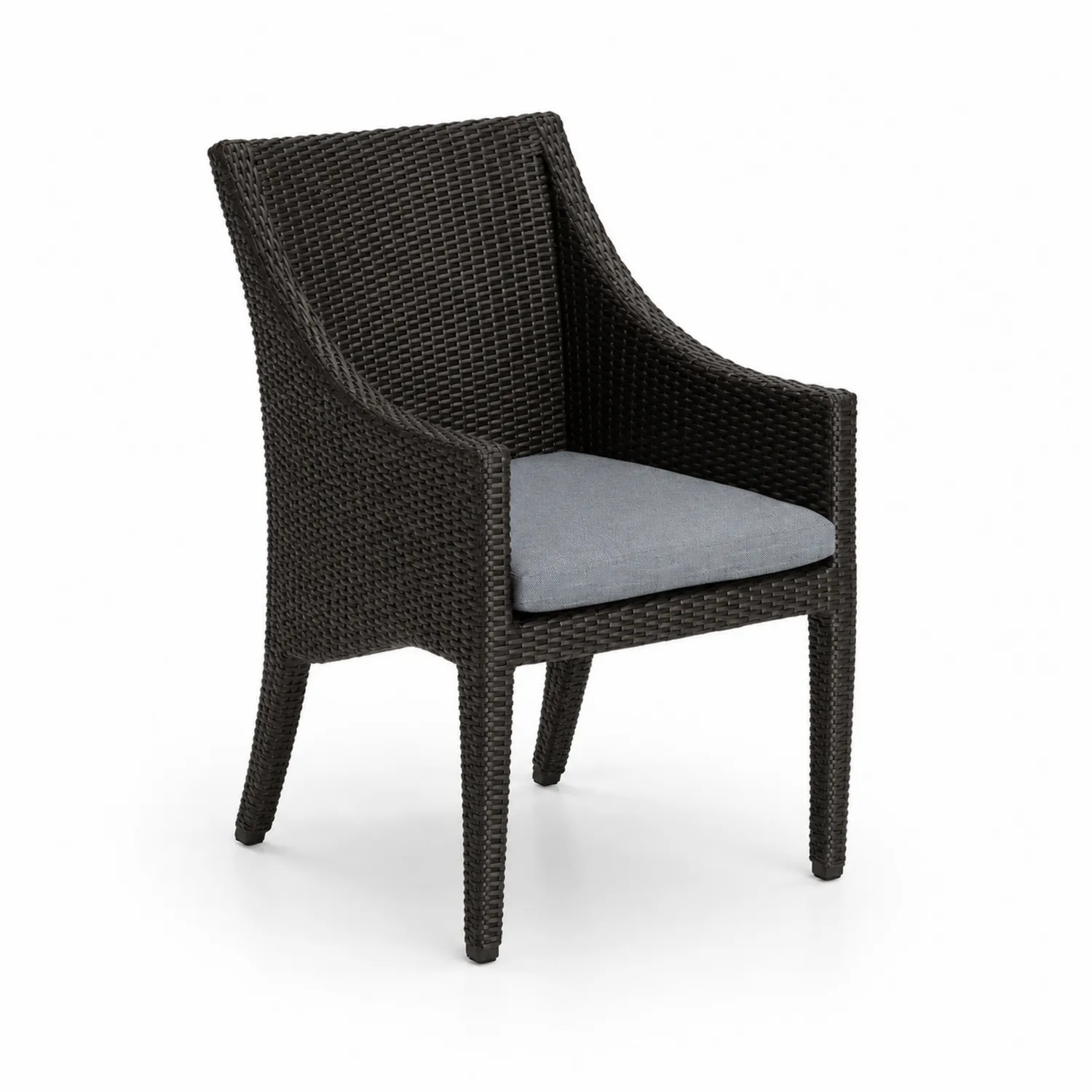Sedia da giardino in rattan con cuscino in poliestere