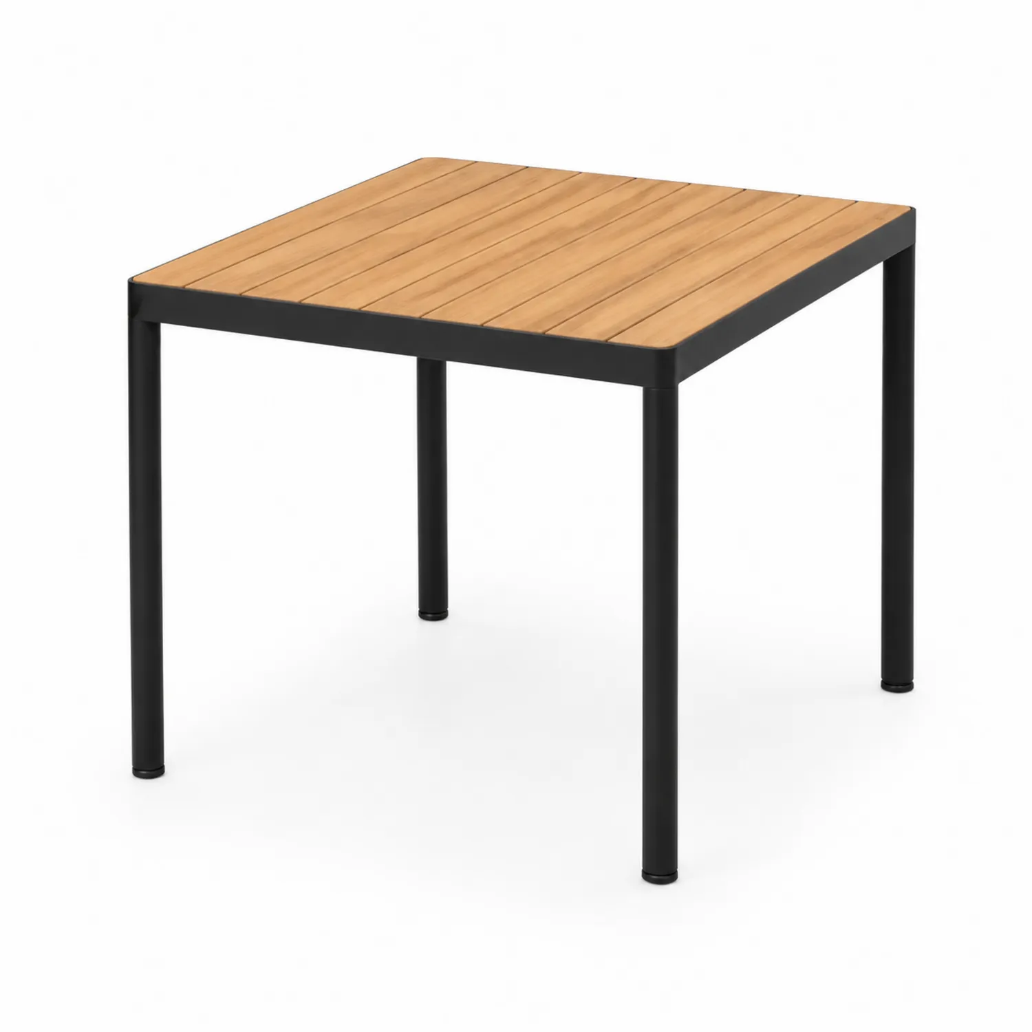Tavolo quadrato in legno e metallo per esterni 80x80x75 cm