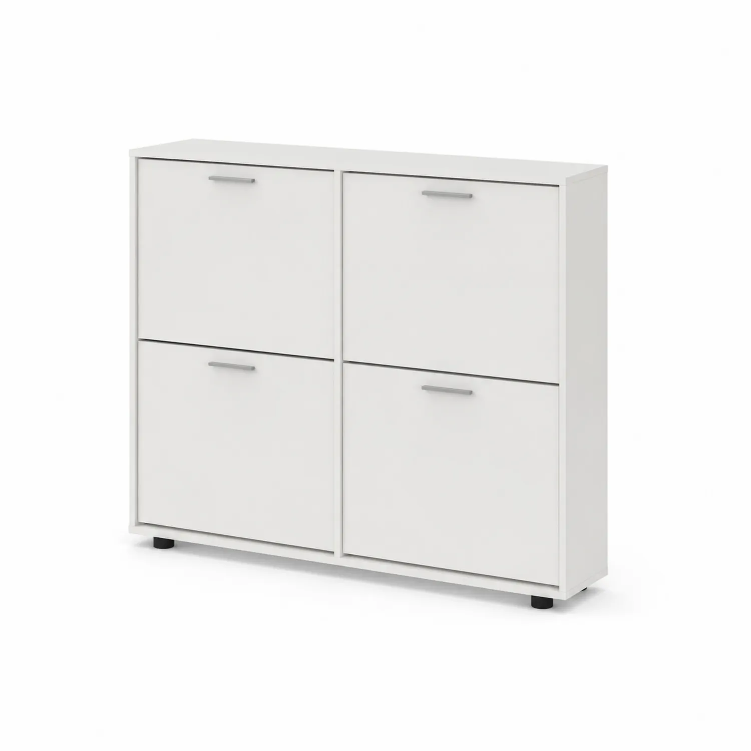 Scarpiera bianca a 4 scomparti in MDF