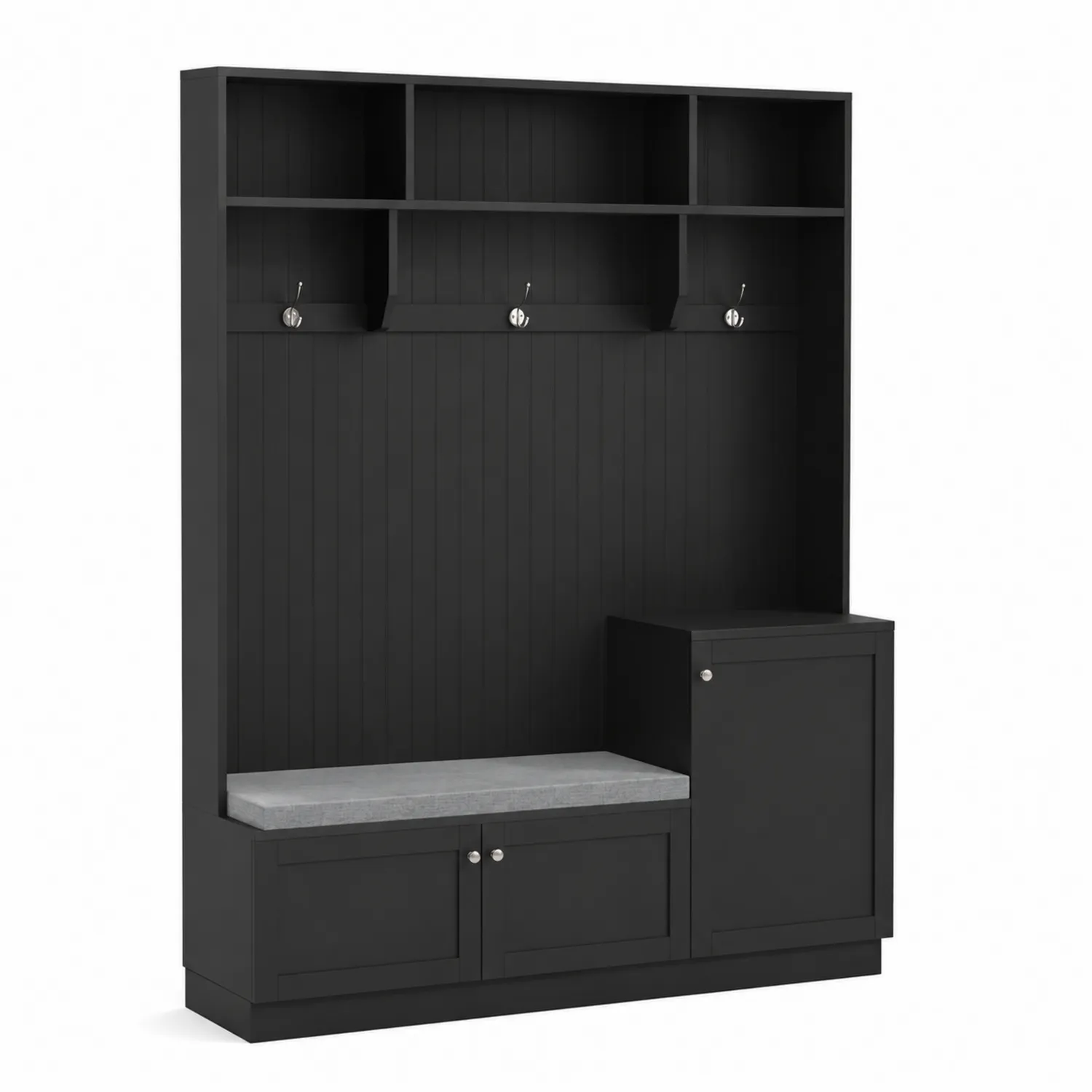 Set appendiabiti ingresso con panchina in MDF nero