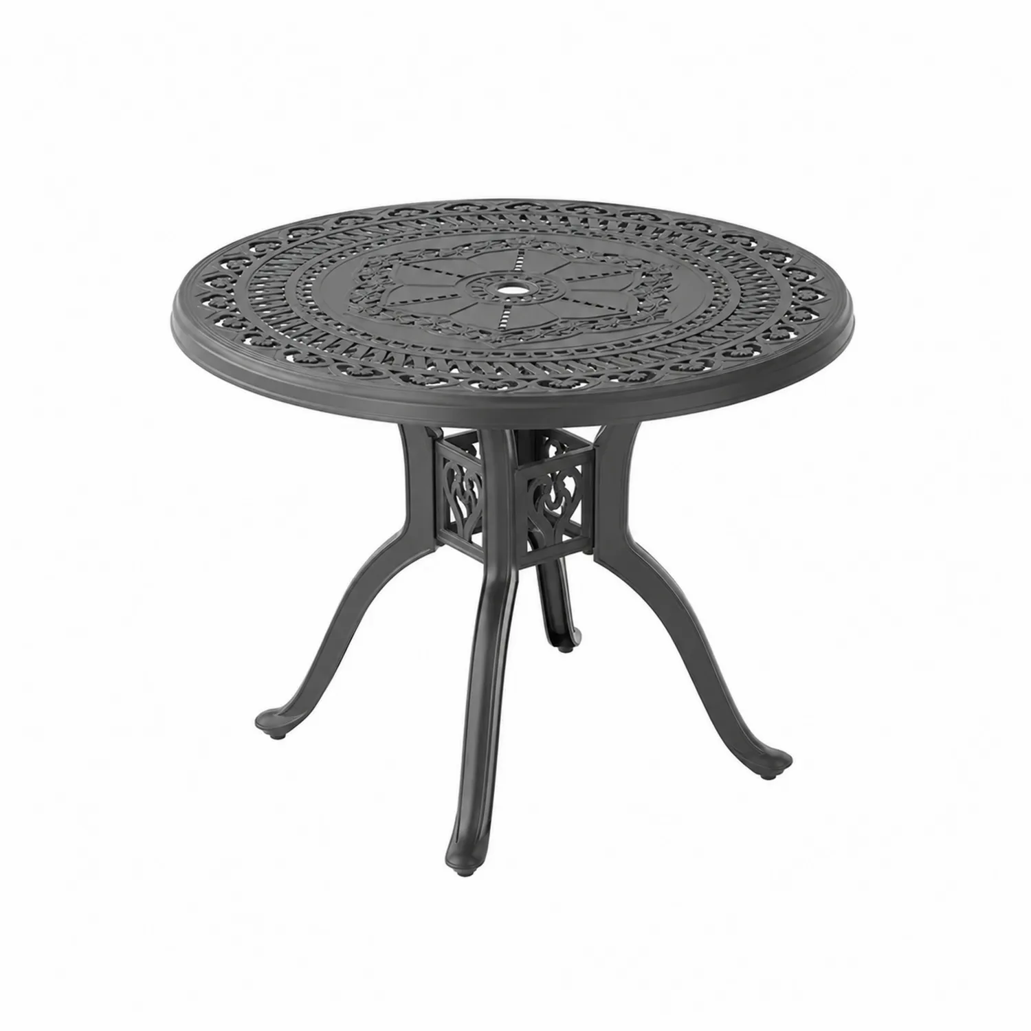 Tavolo rotondo da giardino in metallo grigio diametro 90 cm