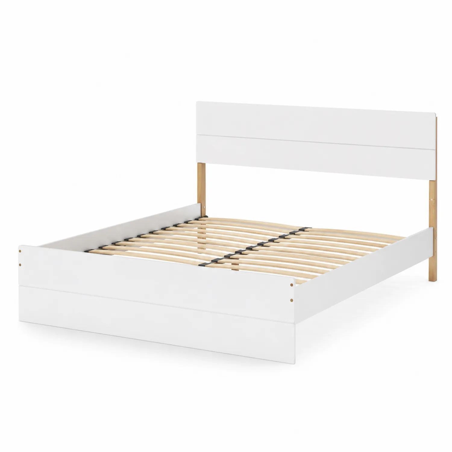 Letto matrimoniale in legno di pino e betulla bianco 200x160 cm