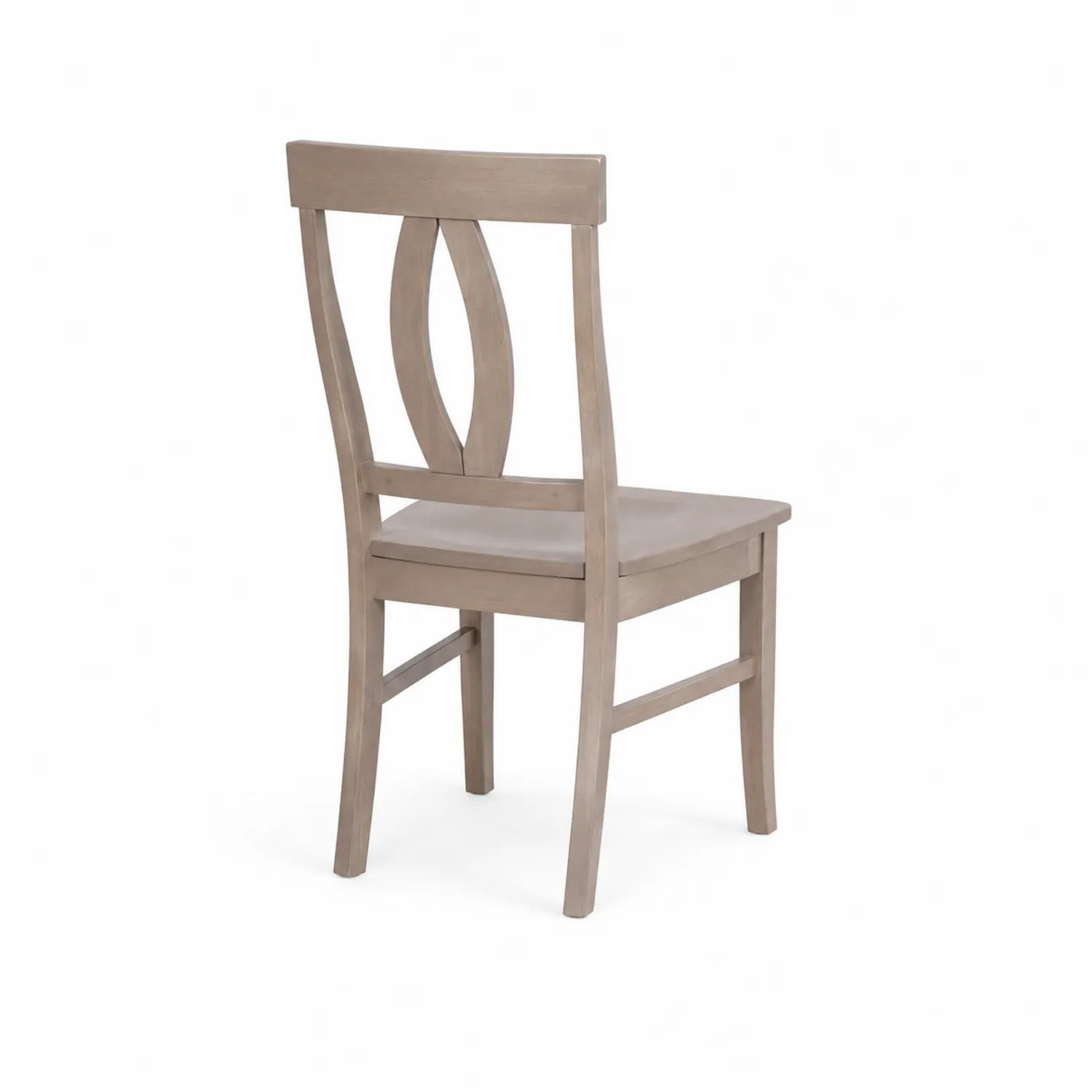 Sedia in Legno di Faggio Grigio con Schienale Decorato
