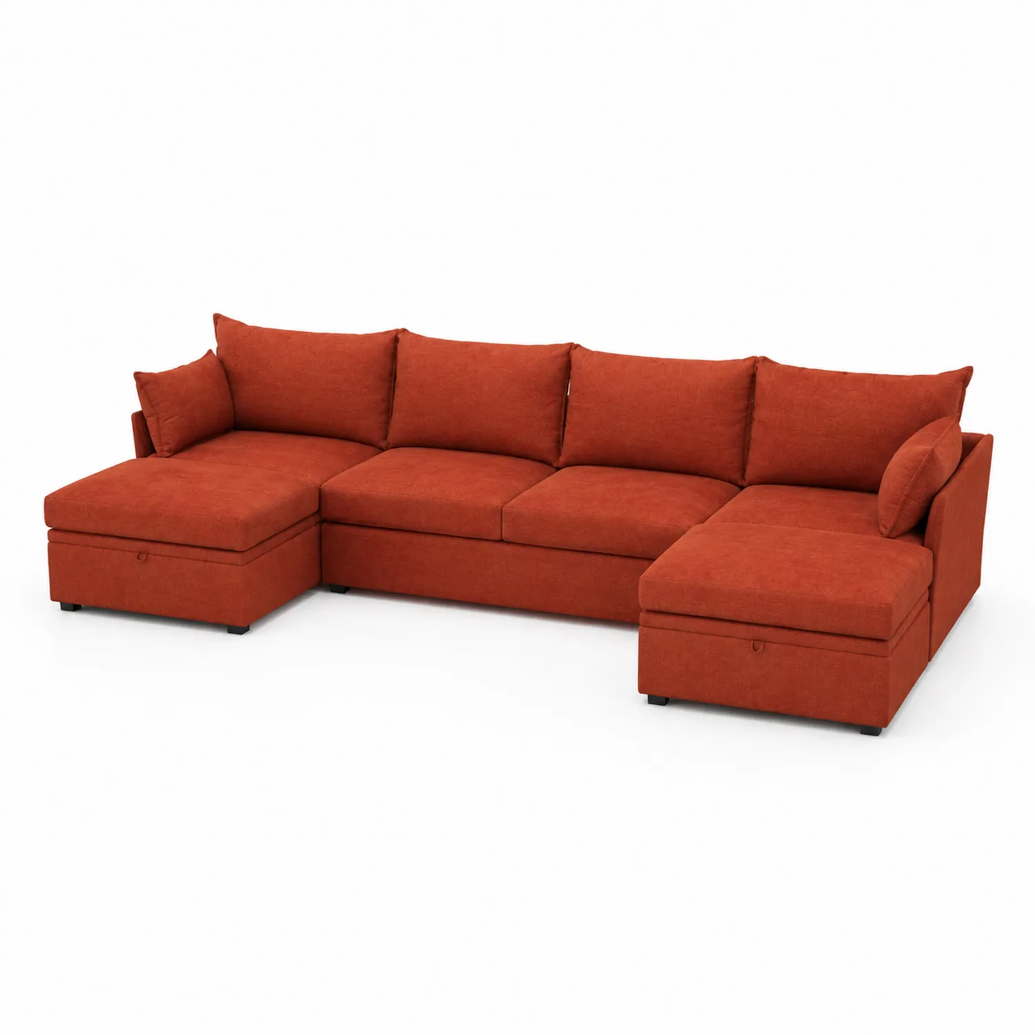 Divano modulare in tessuto con chaise longue, 280x150x85 cm