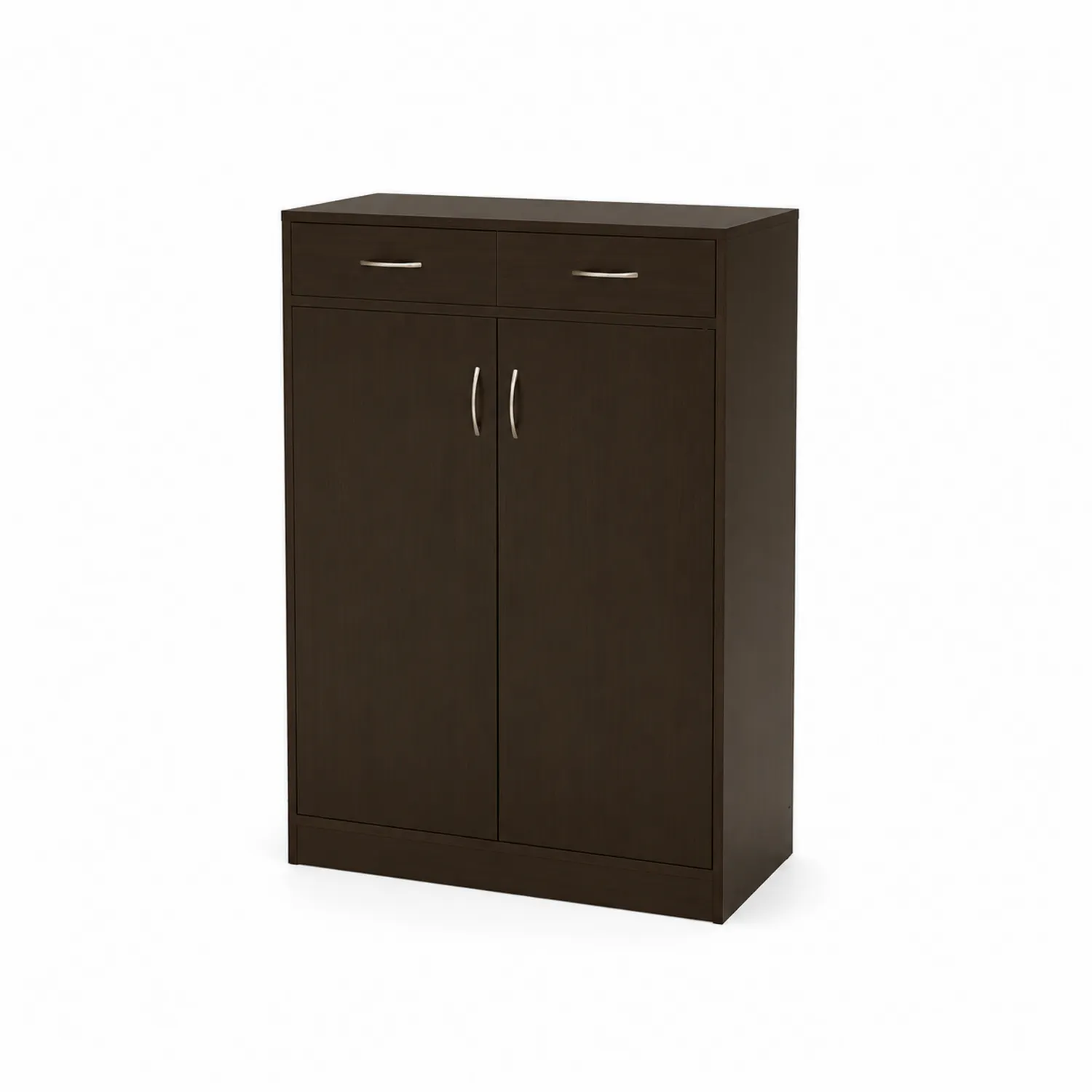 Scarpiera in MDF Marrone Scuro con 2 Ante e 2 Cassetti
