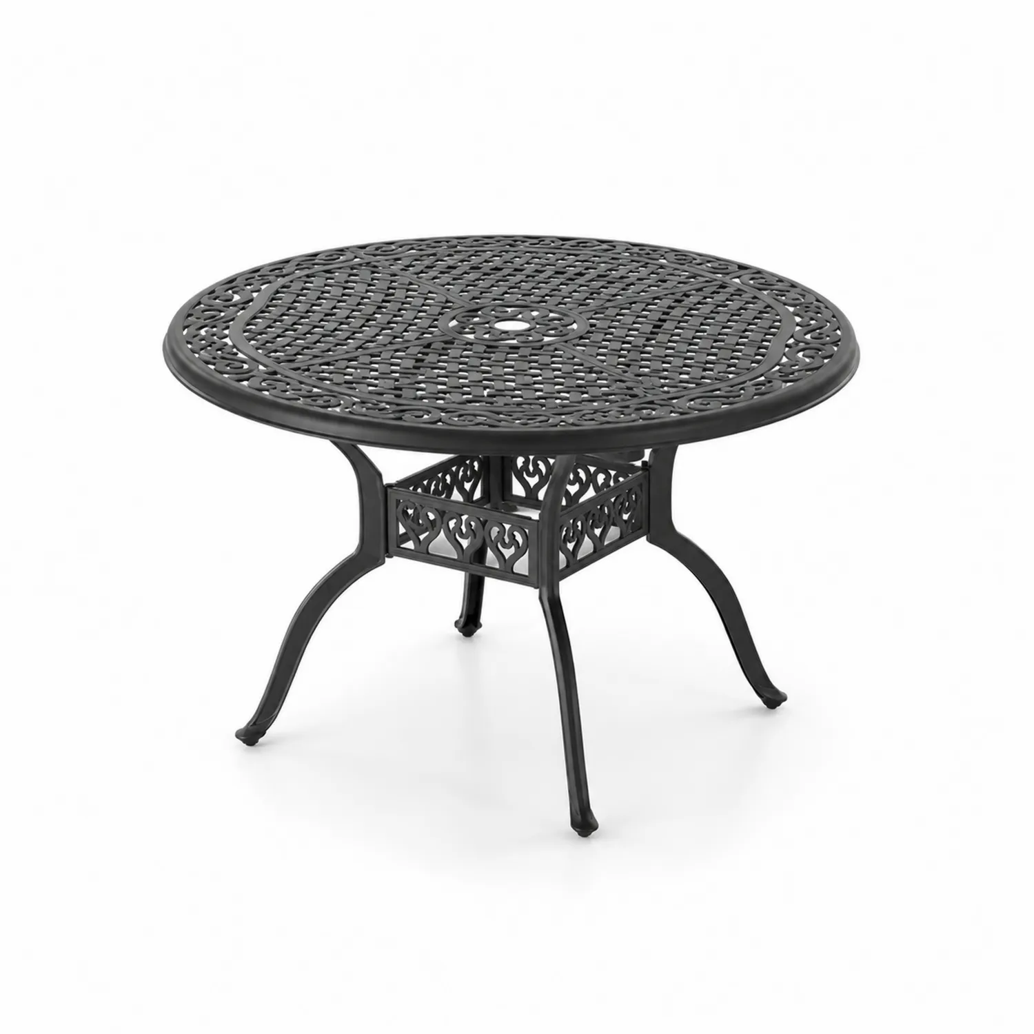 Tavolo da giardino in metallo nero rotondo Ø120 cm
