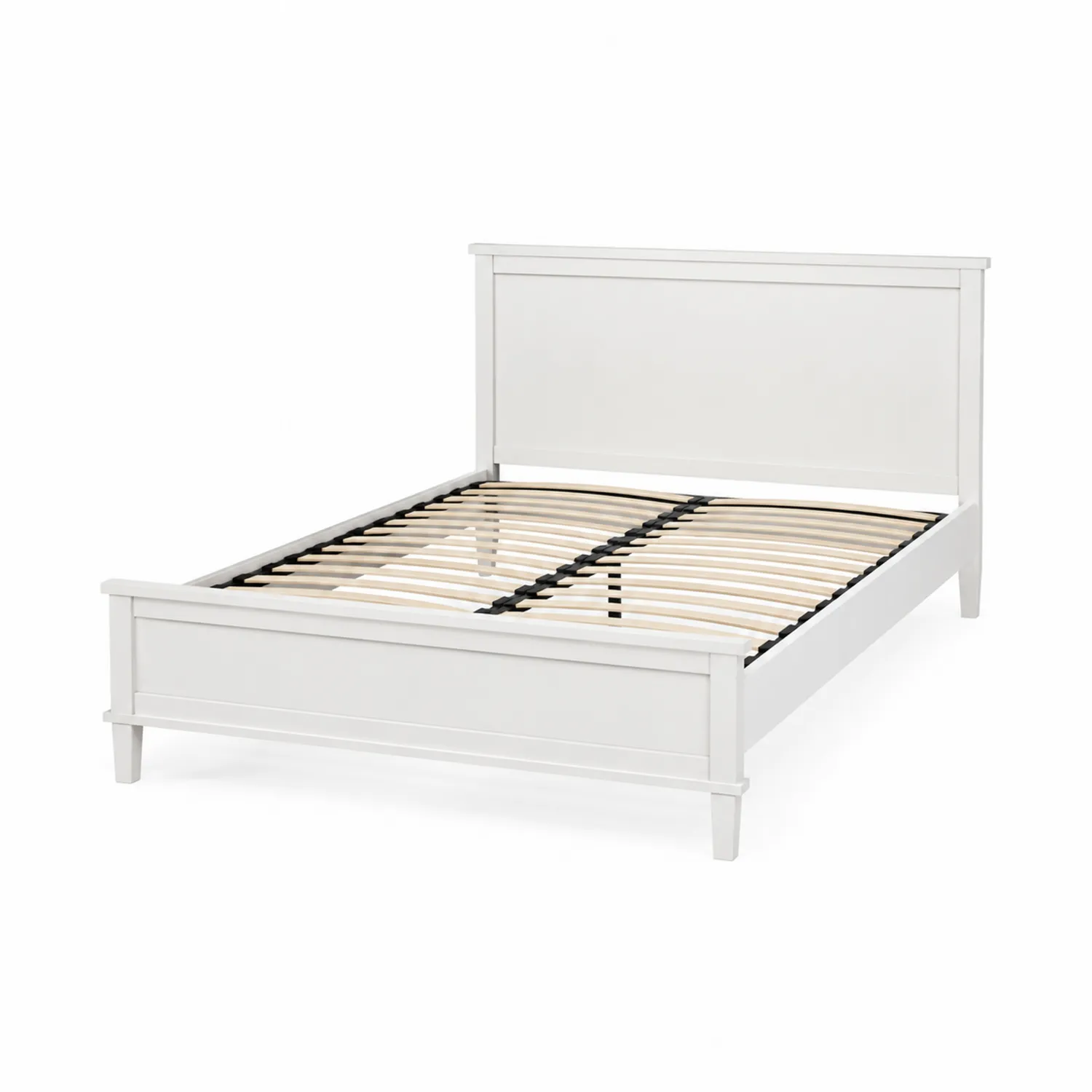 Letto matrimoniale in legno bianco