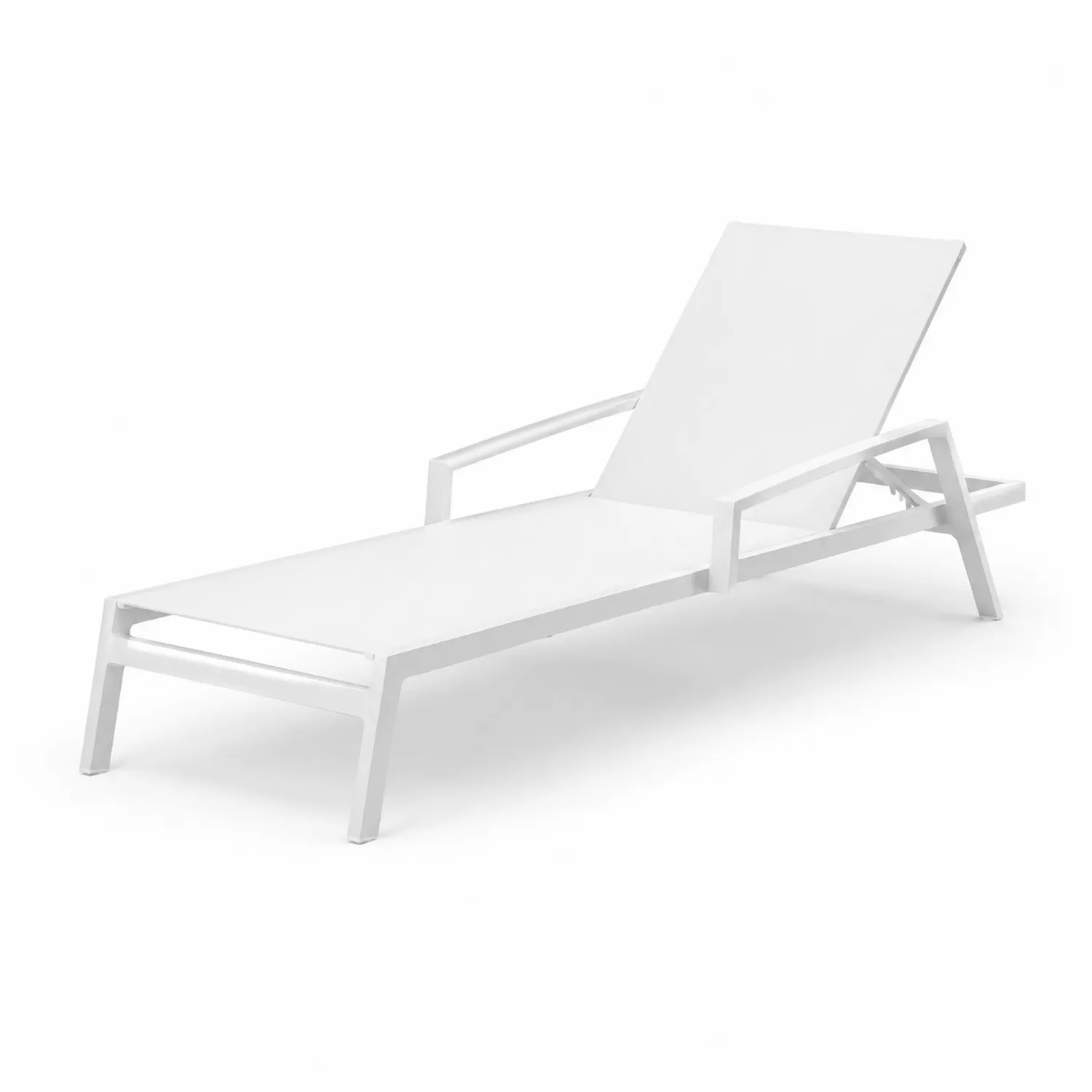 Tumbona de aluminio blanco exterior ajustable-Novelvex