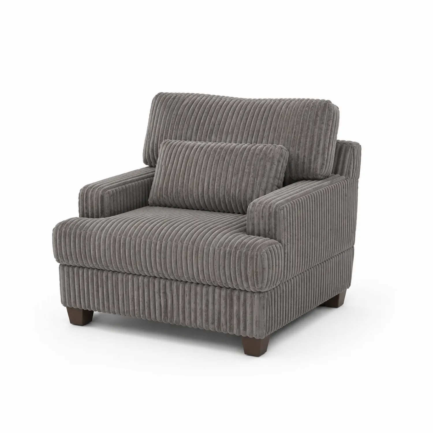 Butaca de Pana Gris con Cojín 90x95x100 cm-Novelvex