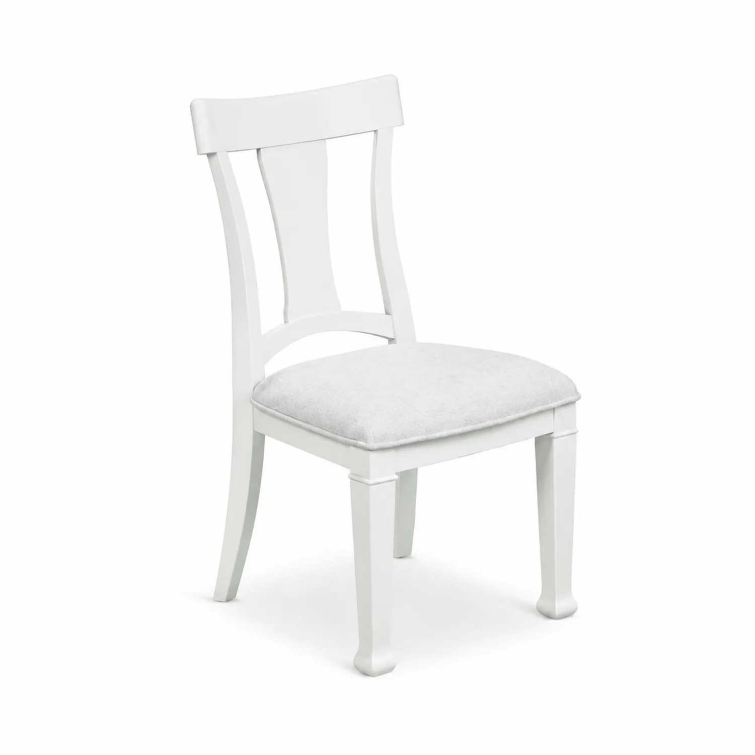 Silla de madera blanca con asiento de poliéster-Novelvex