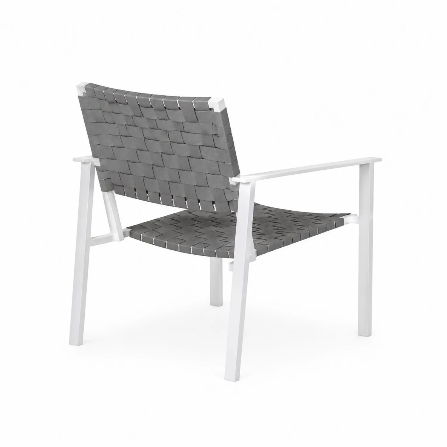 Silla de exterior de aluminio con tejido de poliéster entrelazado-Novelvex