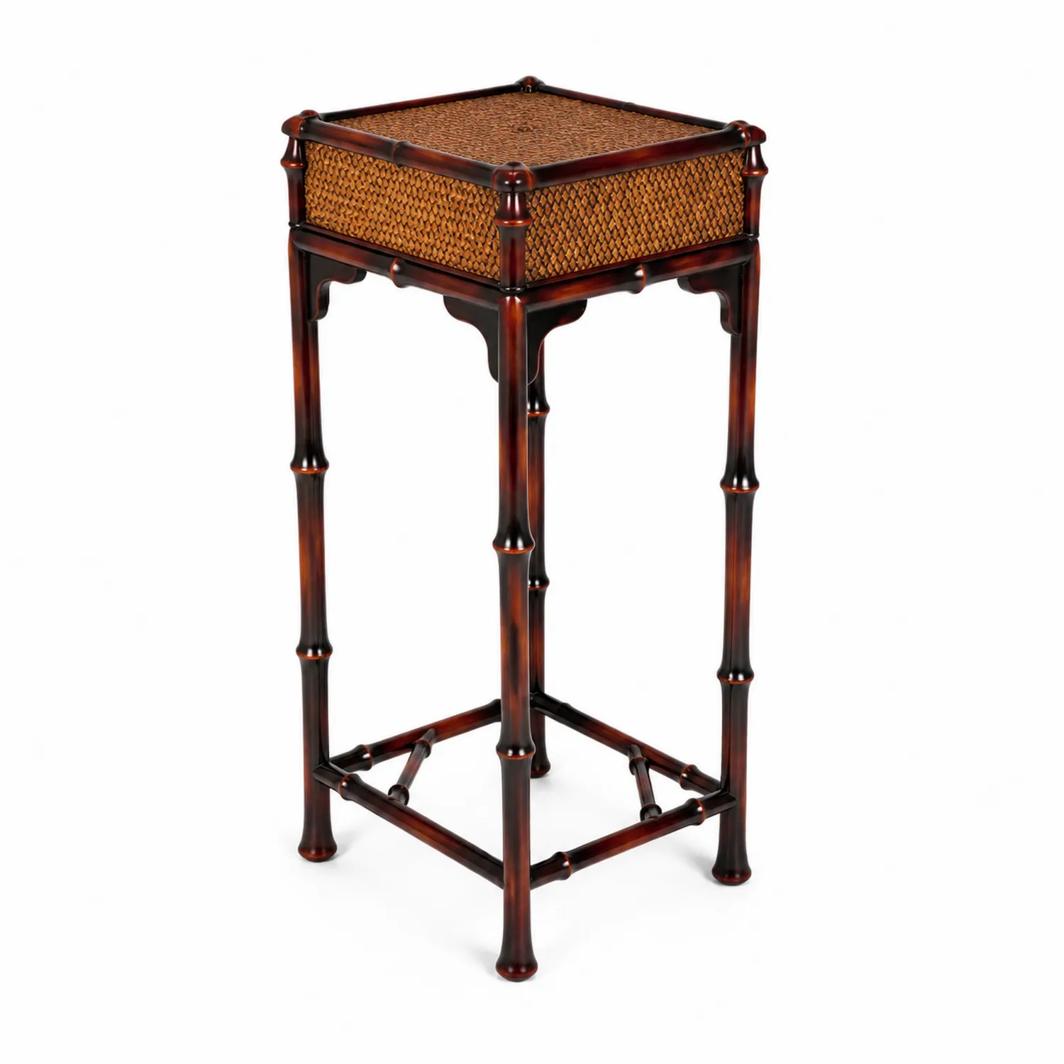 Soporte de flores de bambú y mimbre marrón 90x30x30cm-Novelvex