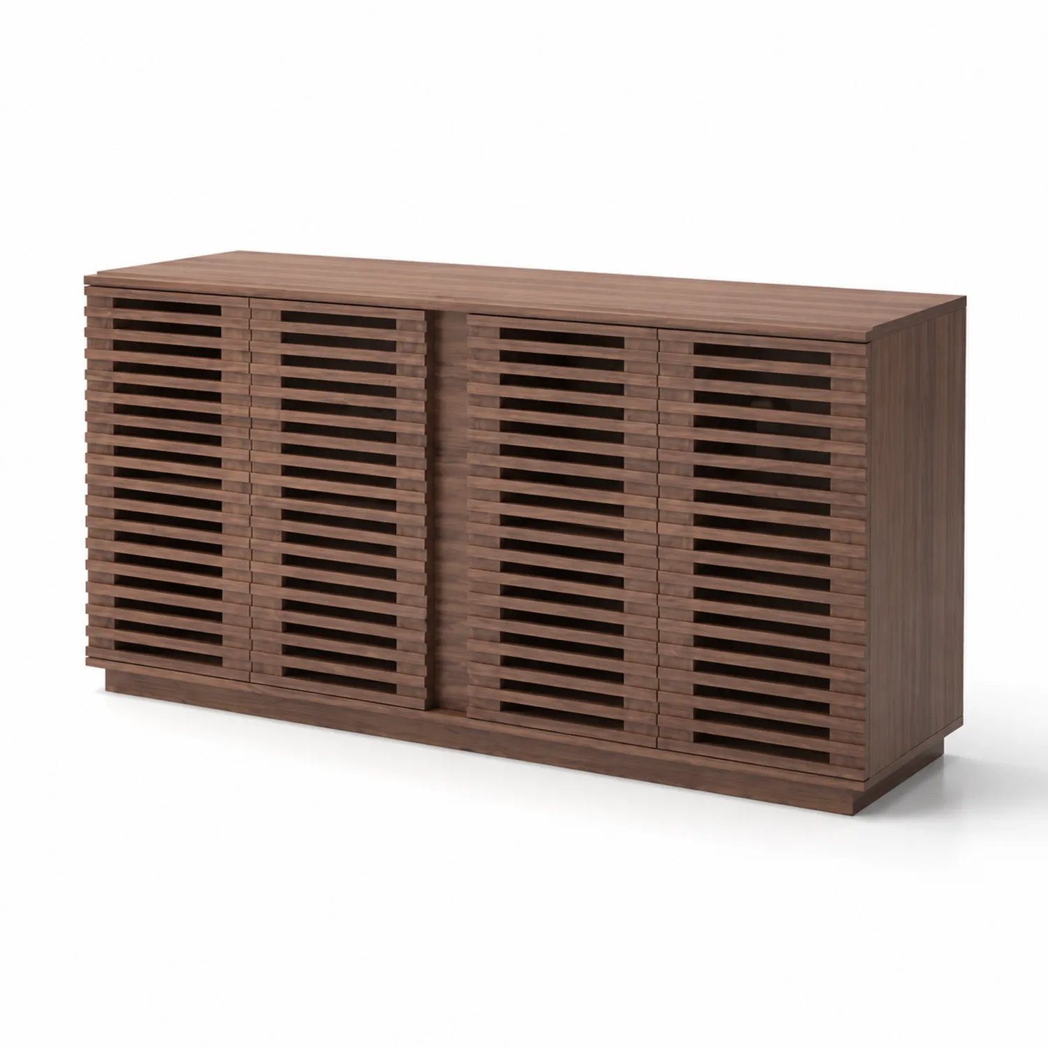 Aparador de Madera de Nogal con Puertas Corredizas 160x80x40 cm-Novelvex