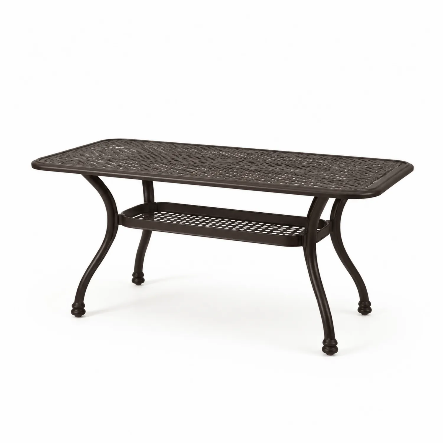 Mesa de aluminio fundido para exterior 150x90x75 cm Negro-Novelvex
