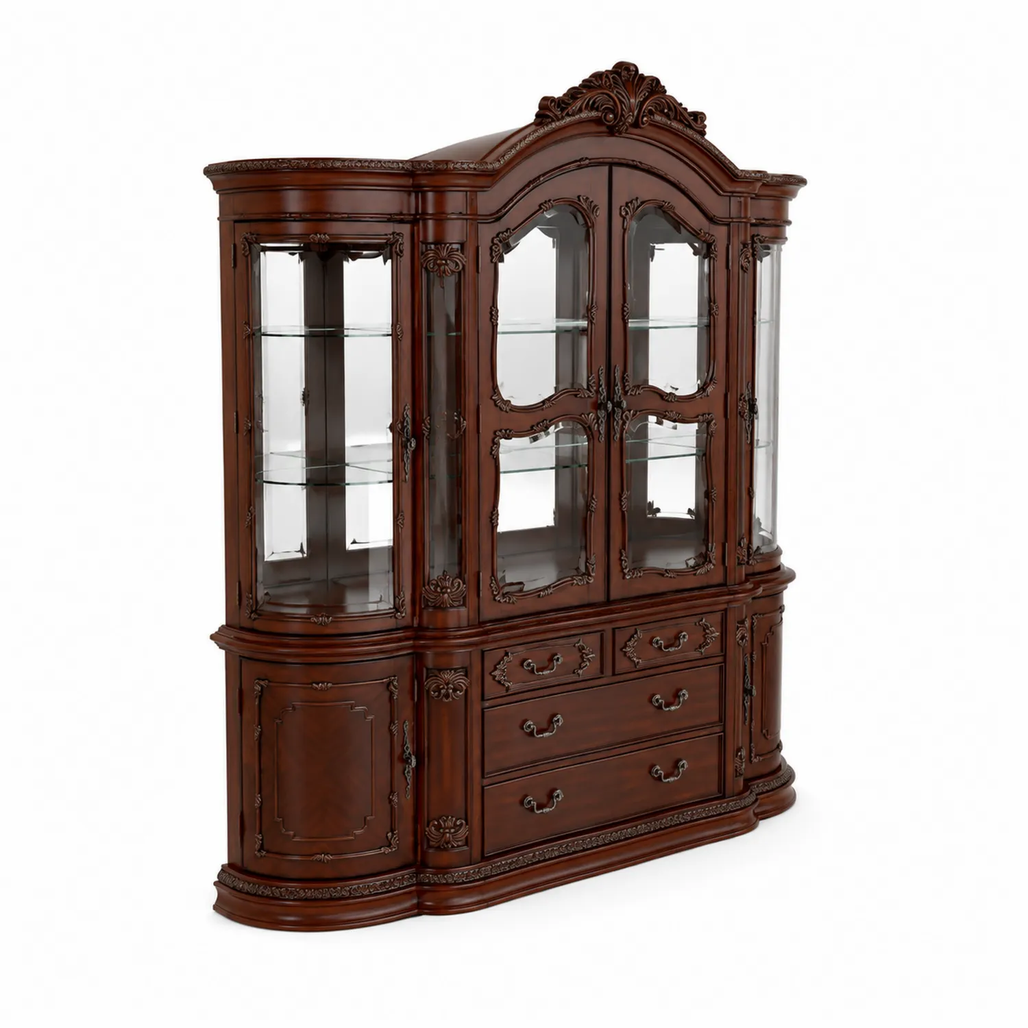Vitrina de Madera con Puertas de Vidrio Templado-Novelvex