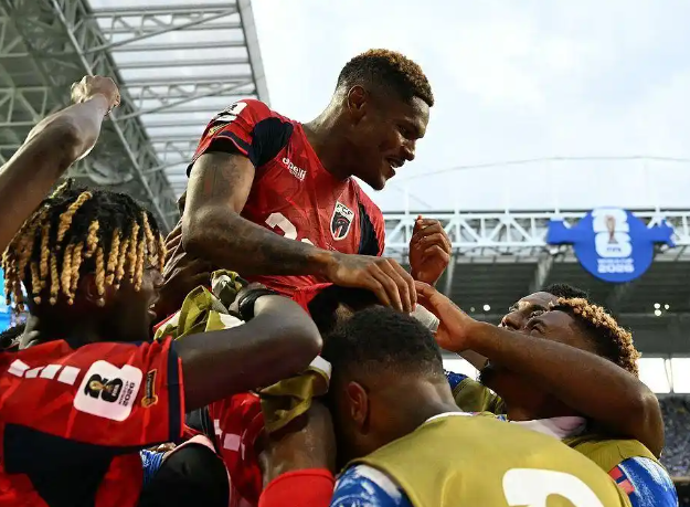 Cape Verde players celebrating