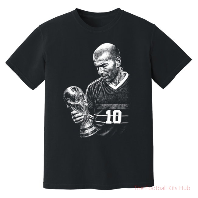 Zidane France World Cup Trophy Phantom Graphic Tee - Black-UniFootball Store