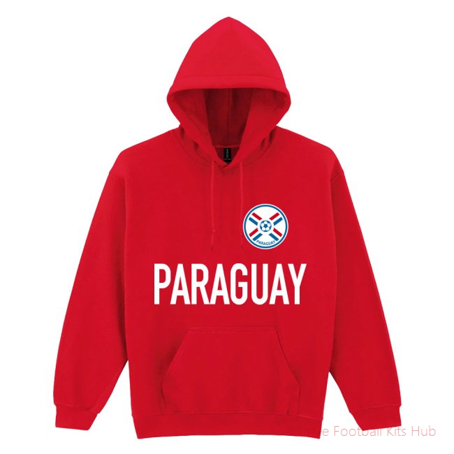 Paraguay National Team Text Hoodie (Red)-UniFootball Store