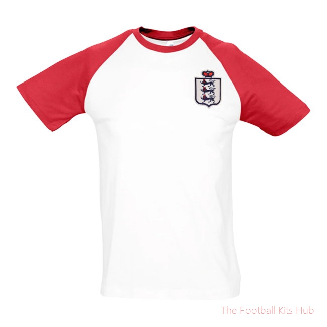 England National Team Embroidered Contrast Tee (White)-UniFootball Store