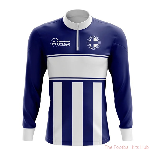 Finland Concept Football Half Zip Midlayer Top (Navy-White)-UniFootball Store