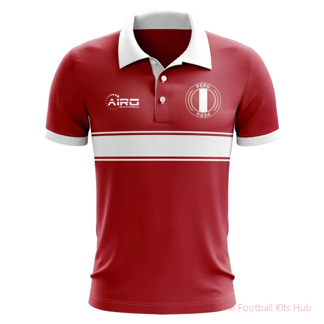 Peru Concept Stripe Polo Shirt (Red)-UniFootball Store
