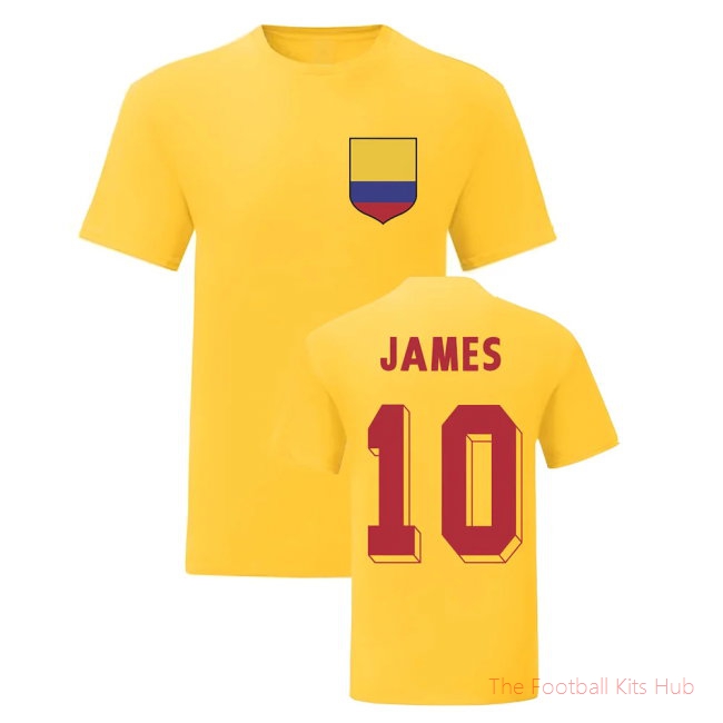 James Rodriguez Colombia National Hero Tee\\'s (Yellow)-UniFootball Store
