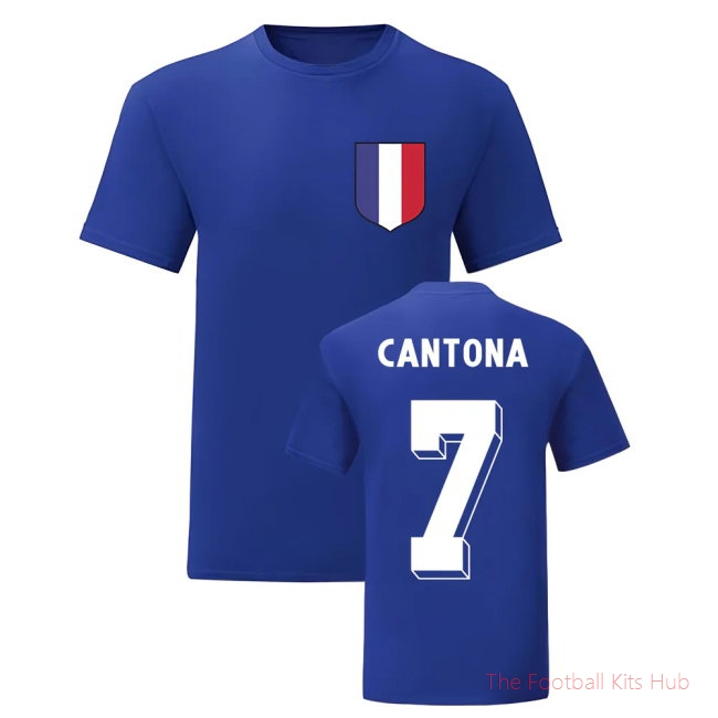 Eric Cantona France National Hero Tee\\'s (Blue)-UniFootball Store