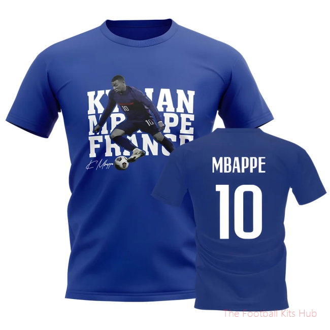 Kylian Mbappe France Player Tee (Blue)-UniFootball Store