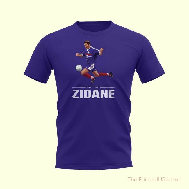 Zinedine Zidane Player T-Shirt (Blue)-UniFootball Store