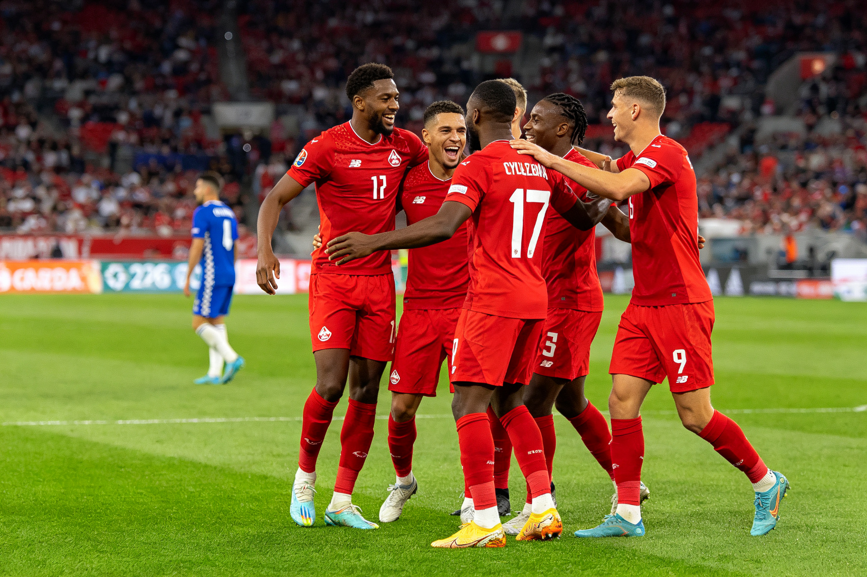 Canada Red Jersey Equalizer Celebration