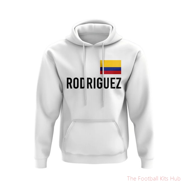 James Rodriguez Colombia Name Hoody (White)-UniFootball Store