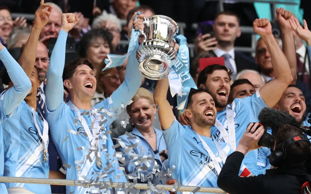 Manchester City Players Celebrating FA Cup Victory