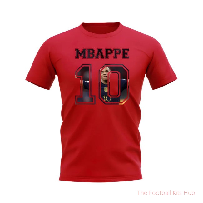 Kylian Mbappe France 10 T-Shirt (Red)-UniFootball Store