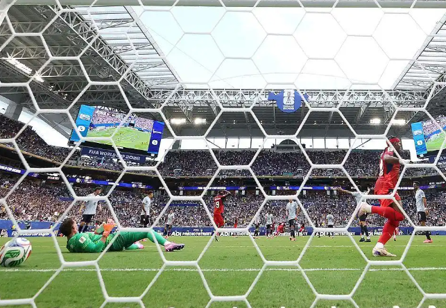Goal celebration net view