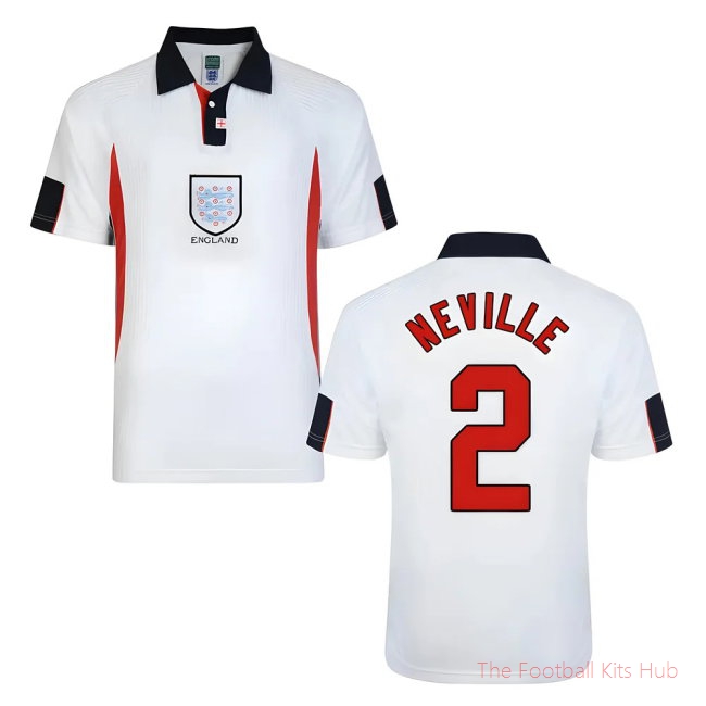 Score Draw England World Cup 1998 Home Shirt (Neville 2)-UniFootball Store