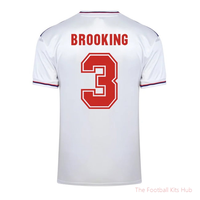 Score Draw England World Cup 1982 Home Shirt (Brooking 3)-UniFootball Store